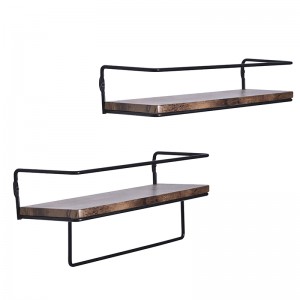Wall shelves with towel bar