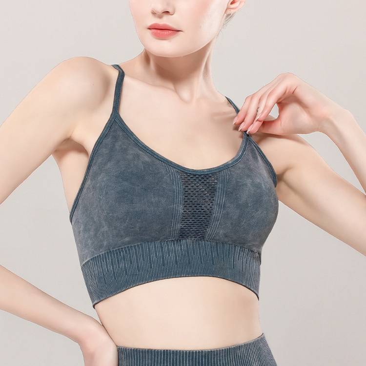 OEM Printed Yoga Pants Factory - High impact cross back women yoga wear tank top fitness seamless sports bra with custom logo – Stamgon