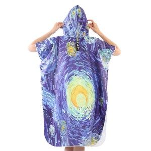Customized Women’s Hooded Poncho Beach Towel Super Soft & Absorbent Polyester Towel Blanket For Bath Pool