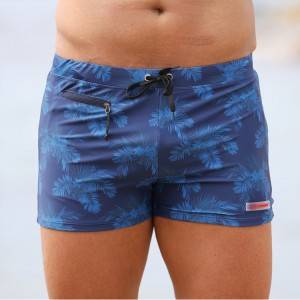 Wholesale Sport Swimwear Factory - Stamgon Floral Printed Men’s Swimsuit with zip pocket – Stamgon