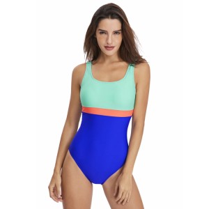 Stamgon Women’s Athletic One Piece Swimsuits Racing Training Sports Bathing Suit Color Block Swimwear