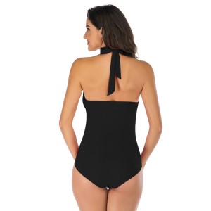 Women’s Halter Push up One Piece Swimsuits Backless Monokini Ruched Tummy Control Bathing Suits Plus Size Swimwear
