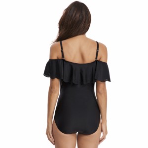 Women’s One Piece Swimsuit Vintage Off Shoulder Ruffled Bathing Suits