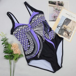 Women’s One Piece Swimsuits Tummy Control Slimming Bathing suit with Bohemian pattern