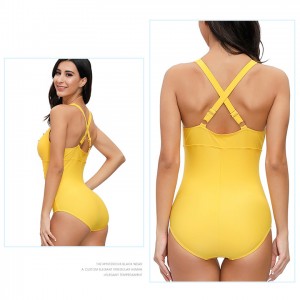 Women’s One Piece Swimsuit Tummy Control Padded Athletic Training Swimwear V Neck Slimming Bathing Suit Plus Size
