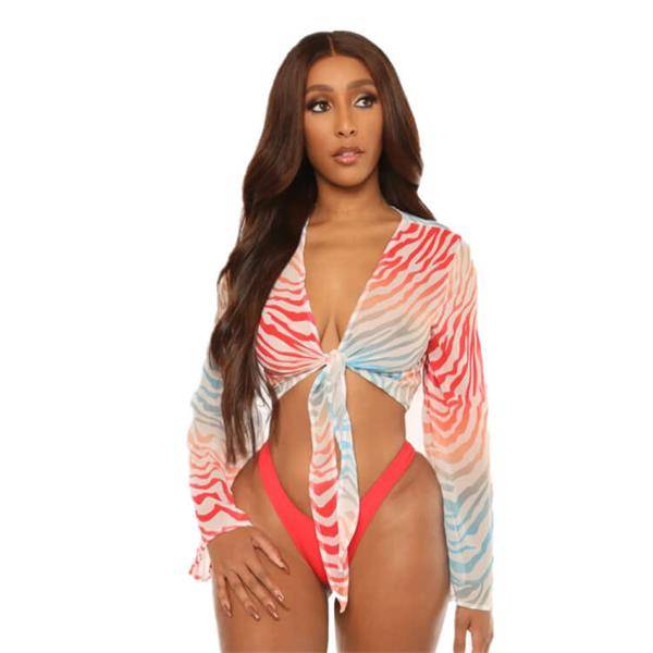 OEM Tummy Control Swimwear Factories - Women’s 3 Pieces set Bikini Swimsuits with long sleeves beach cover up – Stamgon