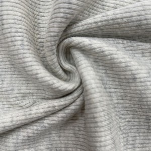 Anti-Odor Light Purple 100% Cotton Ribbed Fabric Bakeng sa Hoodie