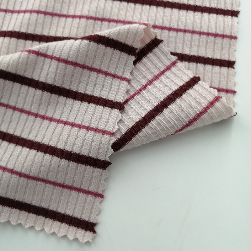 High Quality Tube Rib Knit Fabrics - High Quality 4*2 Yarn Dyed Ribbed Elastic Knit Stripe Rib Fabric for Underwear – Starke