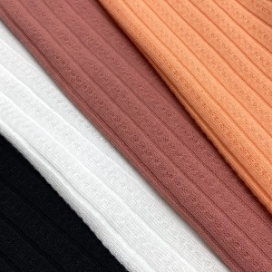 Specielt sweater design 60% bomuld 40% polyester strik 210GSM hacci cvc ribbet stof til cardigan