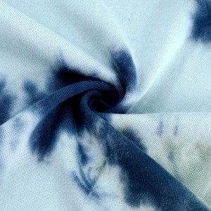Tessuto ad anello in spugna francese lavorato a maglia tinto in cravatta 100% cotone 280GSM di vendita caldo per t-shirt