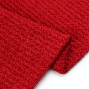 Laadukas toiselta puolelta harjattu vohvelikangas polyesteri elastaani Hacci kangas neuleeseen