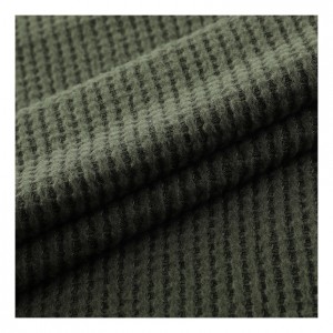 GRS Certificate Polyester One Side Brushed Fabric Solid Spandex Waffle Hacci Fabric