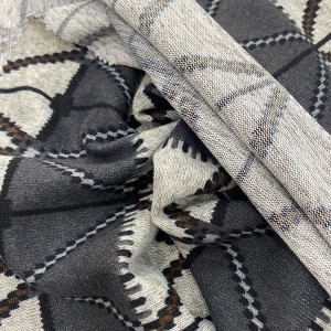 Módní zakázkové pletení akrylové hedvábné nylonové směsi Hacci Jacquard tkanina na šaty