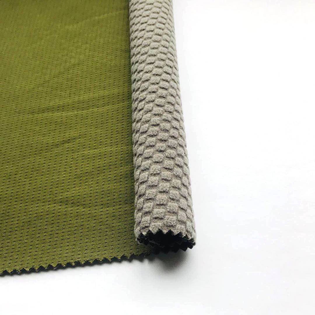 Fancy Design Polyester Bird eye Fabric Bonded Grib Jacquard Polar Fleece Fabric