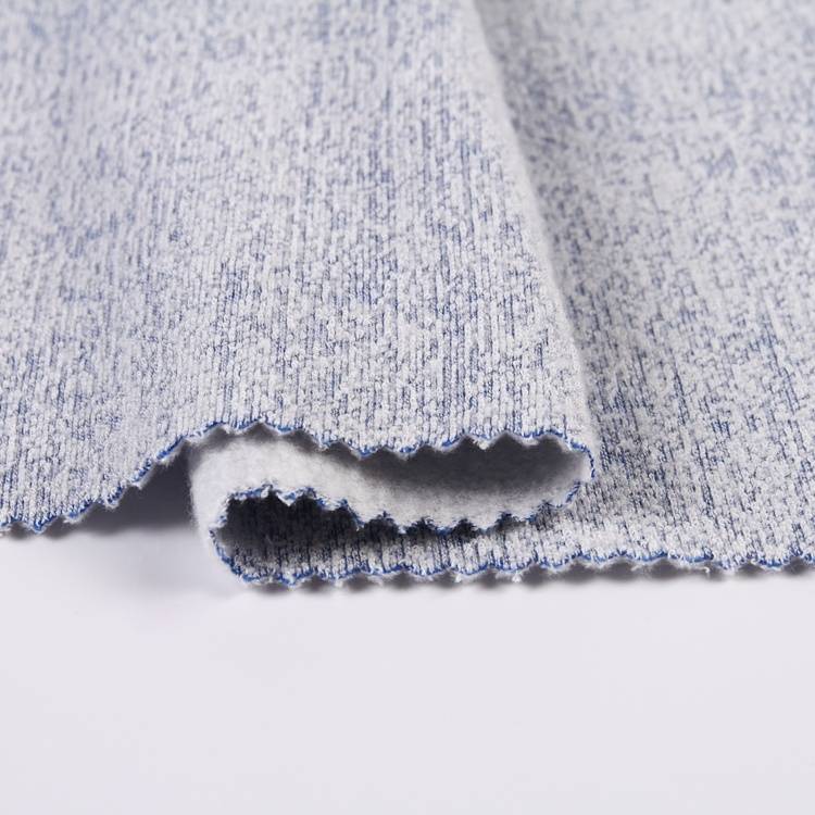 Solid plain terry ant polyester cotton sa isang side brushed knitted fleece fabric
