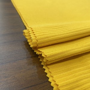 တောက်ပသောအရောင် Viscose Spandex Stretch Rib Fabric
