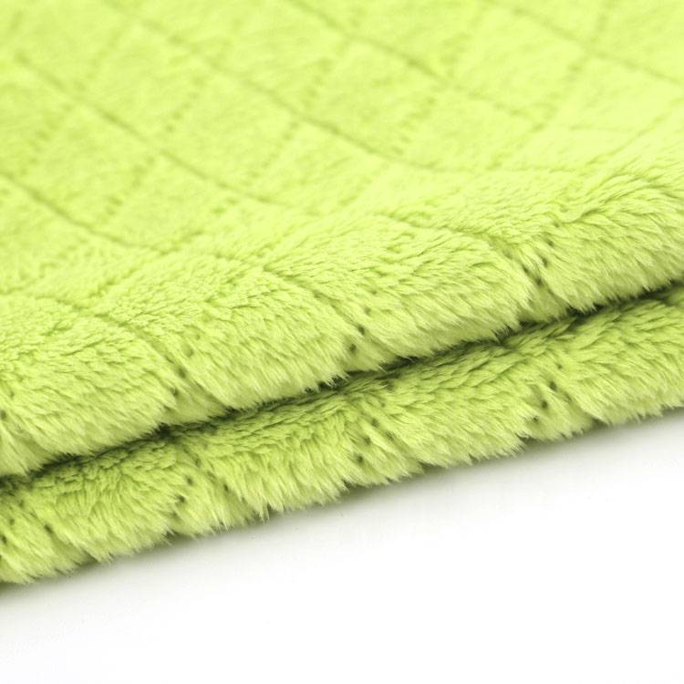 embossing ultrasonic brushed fleece fabric double side super soft para sa pambabaeng kamiseta