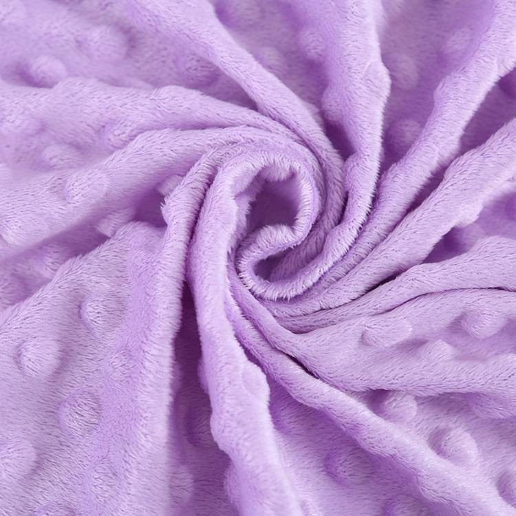 hot sale solids knit super soft embossed bubble minky fabric dot for babies