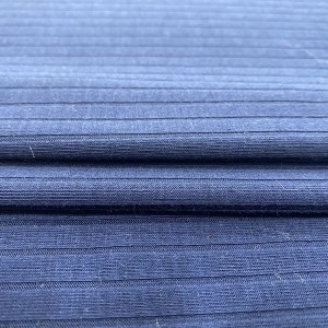 Stretch 93 polyester 7 spandex saƙa mai launin haƙarƙari mai ƙyalli don abin wuyan riga