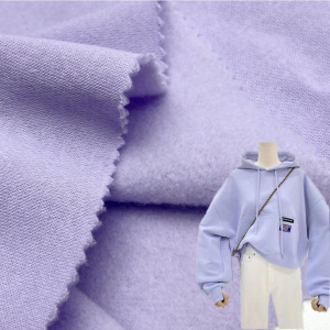 Mäkká pohodlná mikina DTY makarónová farba úplet z polyesterovej bavlny z francúzskeho froté fleece“