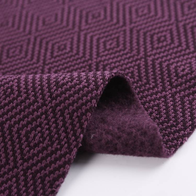 China wholesale Sherpa Fleece Fabric - good quality 100 polyester cationic check plain purple hacci sweater brushed knit fleece fabric – Starke