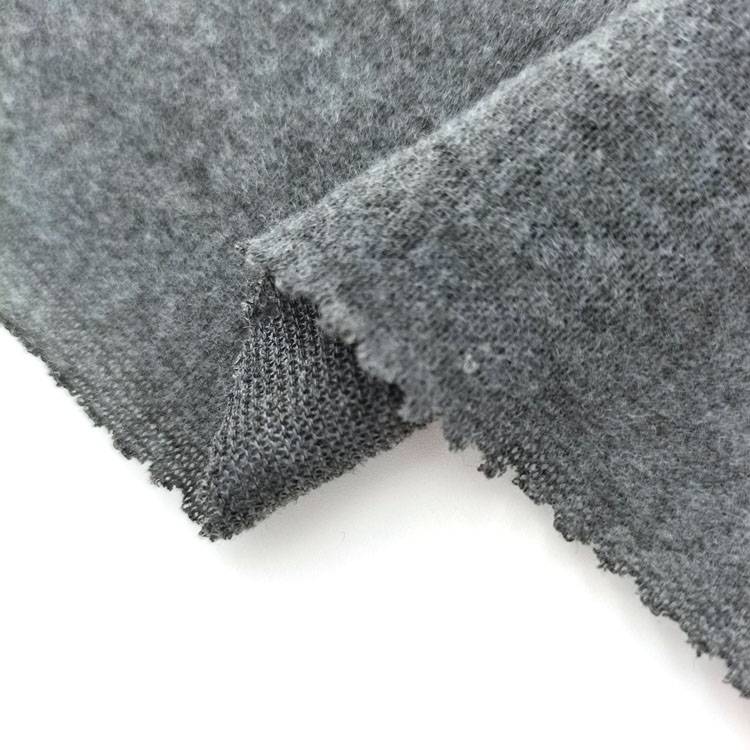 whole sale polyester spandex brushed slub knit fleece fabric