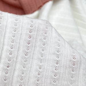 خصوصی سویٹر ڈیزائن 60% کاٹن 40% پالئیےسٹر نِٹ 210GSM hacci cvc ribbed fabric for cardigan