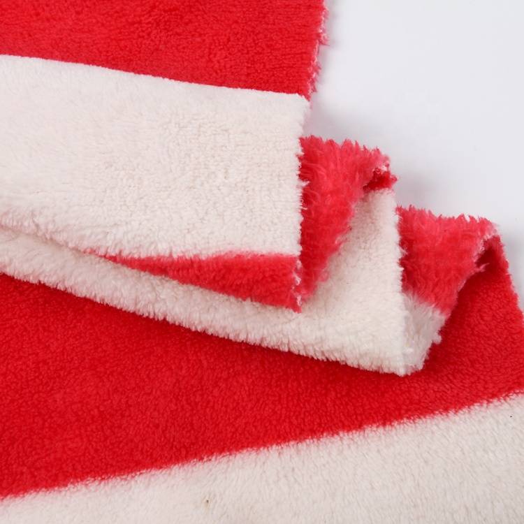 Rollo de lote en stock de tela polar coral tejido de trama teñida sólida para textiles para el hogar
