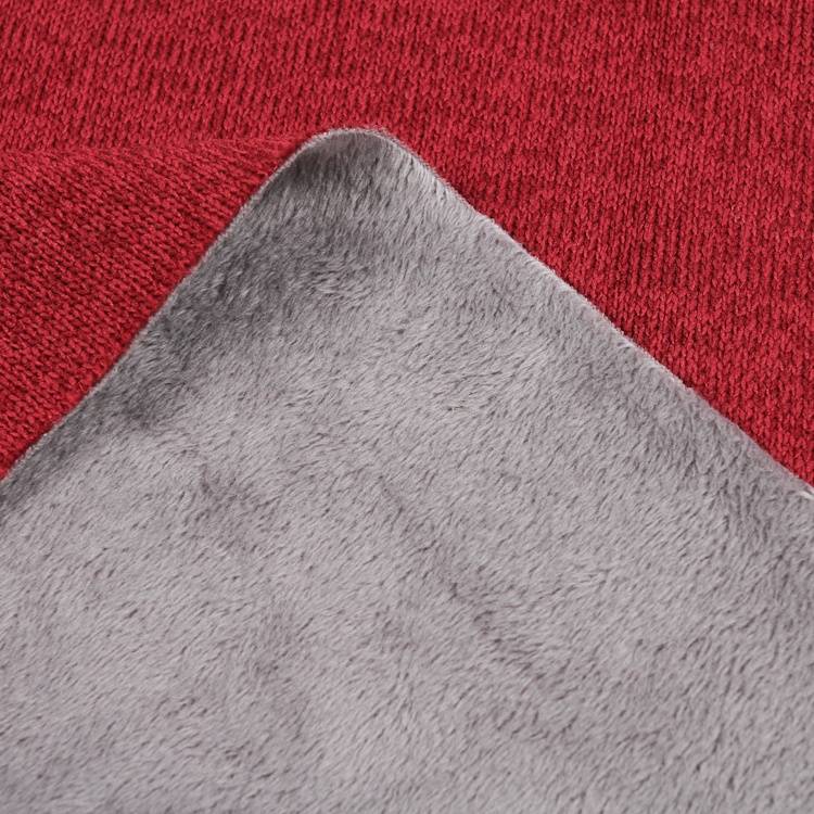 Tissu jersey de pull en peluche super doux Tissu lié tricoté à trame