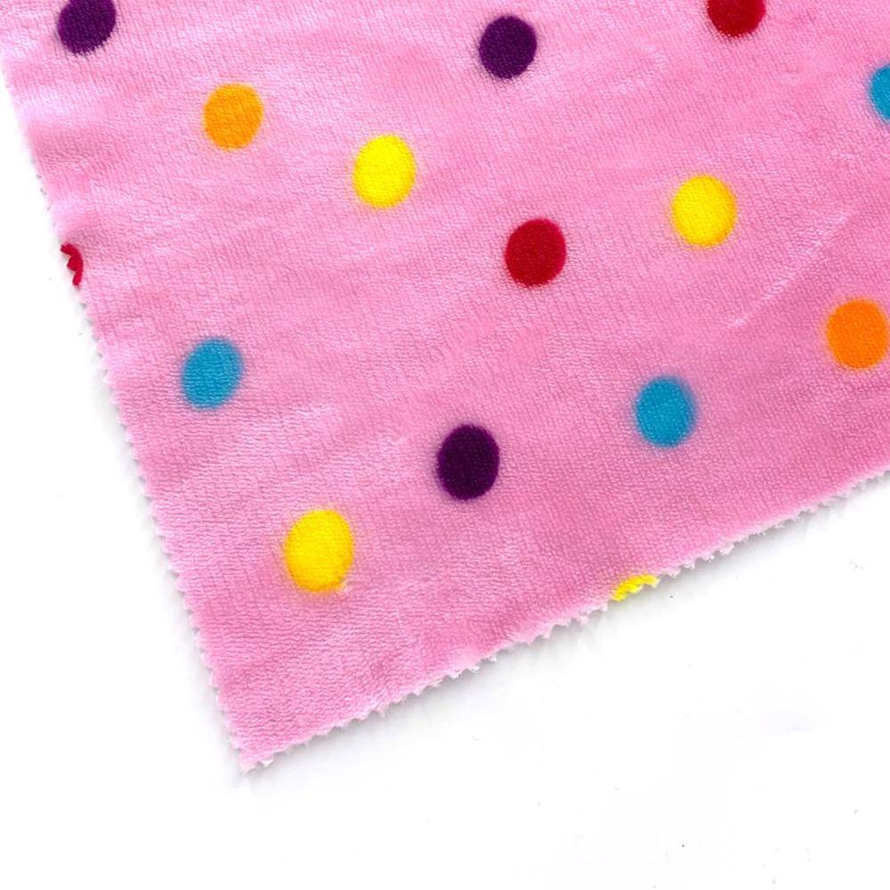 single brushed print polka dot flannel fabric na ibinebenta para sa mga baby flannel na fleececloth na kumot