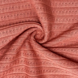 ការរចនាអាវយឺតពិសេស 60% កប្បាស 40% polyester knit 210GSM hacci cvc ribbed fabric សម្រាប់ cardigan