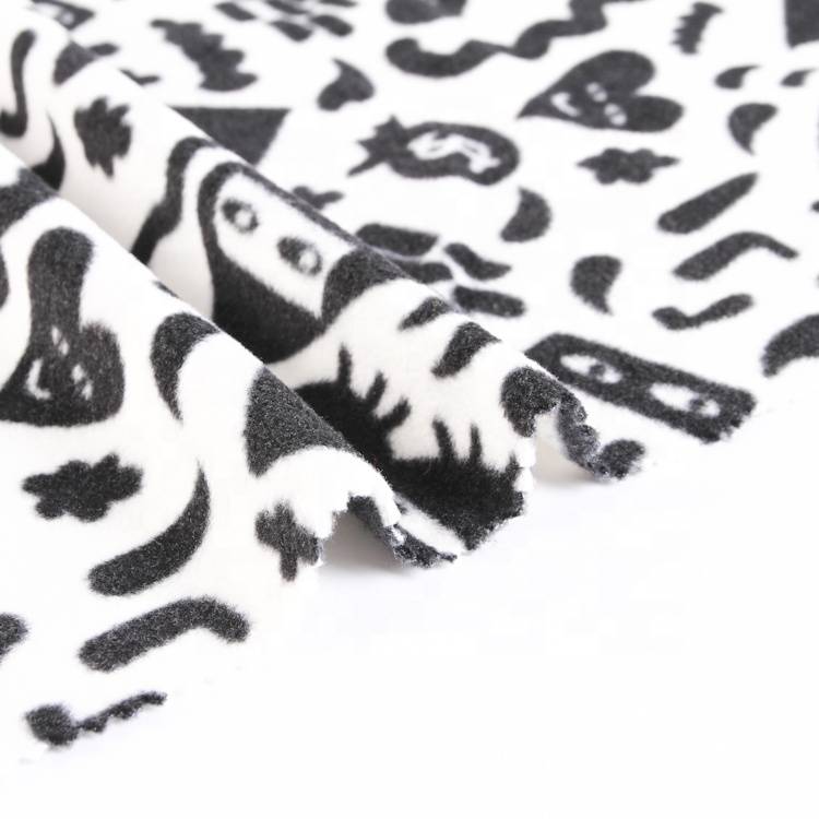 Nou design simplu vânzări en-gros personalizat imprimat țesătură polar tricot
