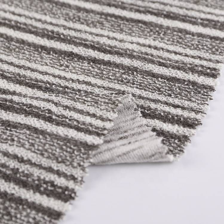 hot selling yarn dyed rayon knitted stripe slub kain french terry untuk pakaian
