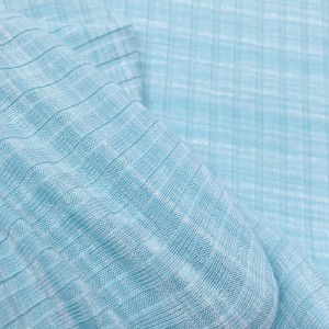 Nyt mode rayon polyester stretch 30'erne himmelblå rumfarvet 6*4 strik TR ribbet stof til dame camisole