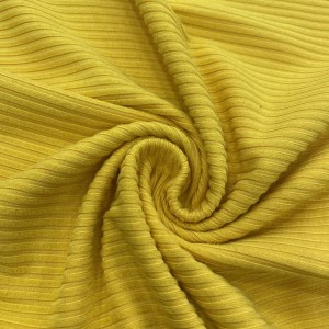 Mahayag nga Kolor nga Viscose Spandex Stretch Rib Fabric Para sa Sinina