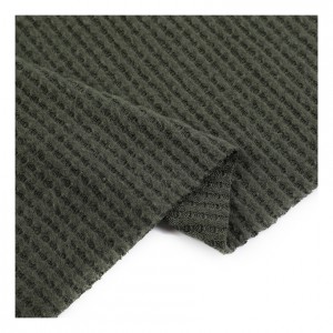 I-GRS Certificate Polyester One Side One Brushed Fabric Solid Spandex Waffle Hacci Fabric