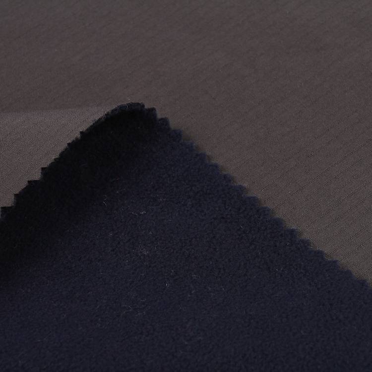 96% polyester 4% spandeks uzanan trikotaj parça, mikro fleece astarlı