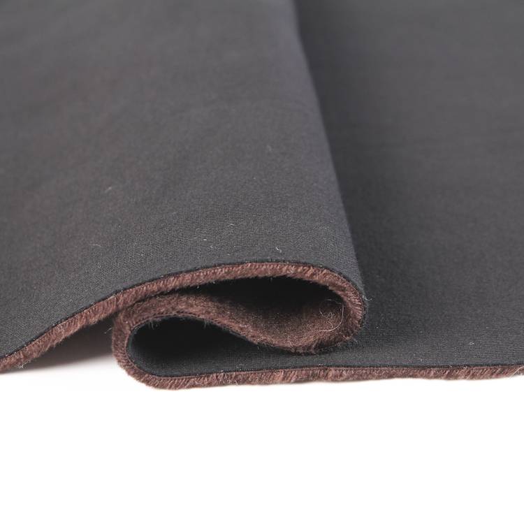 ponte roma fabric knit laminated super soft poly spandex bonded fleece fabric for thermal garment