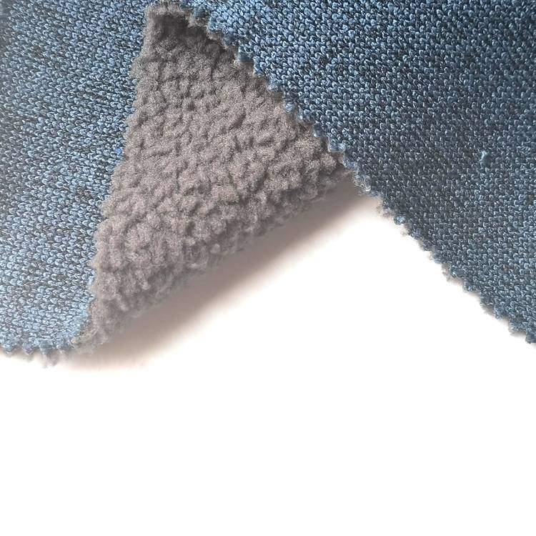 nieuw ontwerp zwart garen grof naaldgebonden sherpa fleece hoodies fleece stof voor jassen