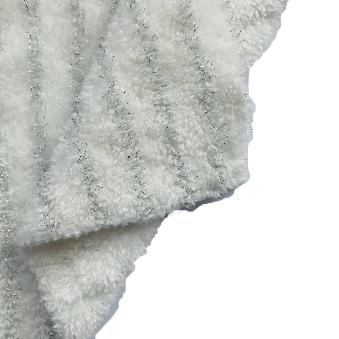 Tessuto in velluto Shu a strisce metalliche in poliestere di grande qualità per coperta di vestiti