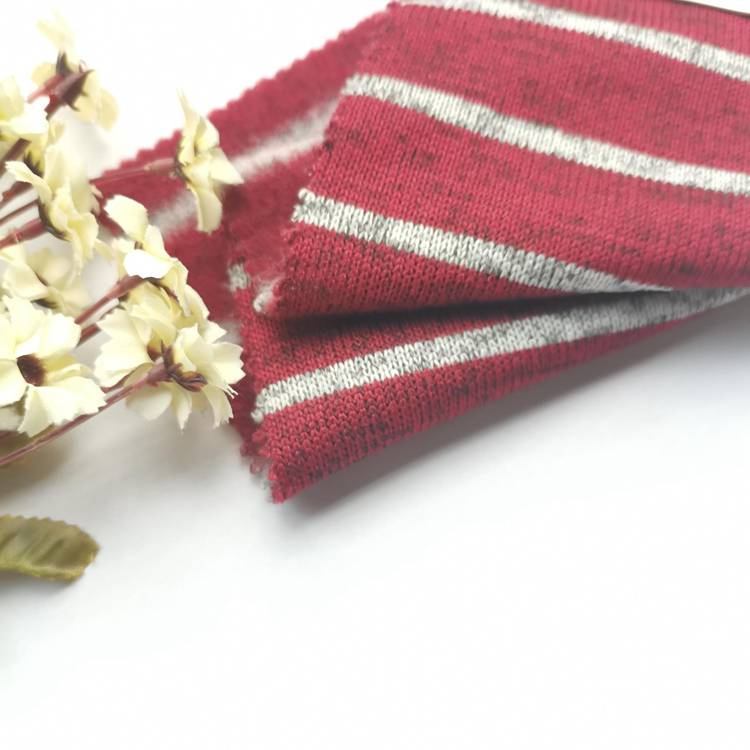 югары сыйфатлы җылы классик трикотаж полосалар свитерның бер ягы кыш өчен чистартылган тукым тукымасы