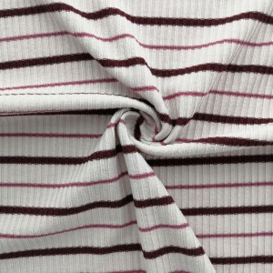 Vysoce kvalitní 4 * 2 příze barvená žebrovaná elastická pletenina s pruhy pro spodní prádlo
