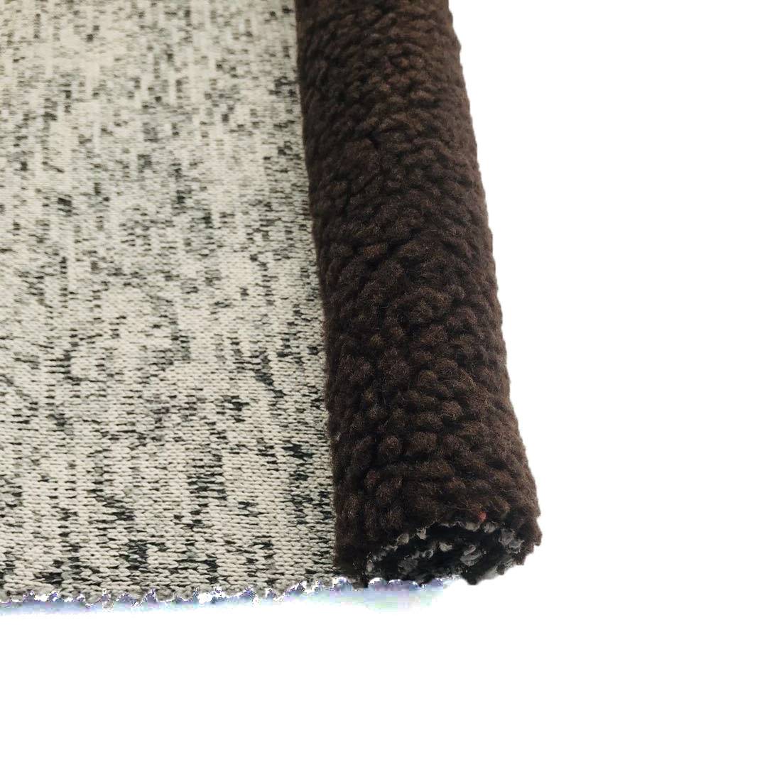 Fabrikant goedkeap Polyester Hacci Fabric Bonded Sherpa Fleece Fabric