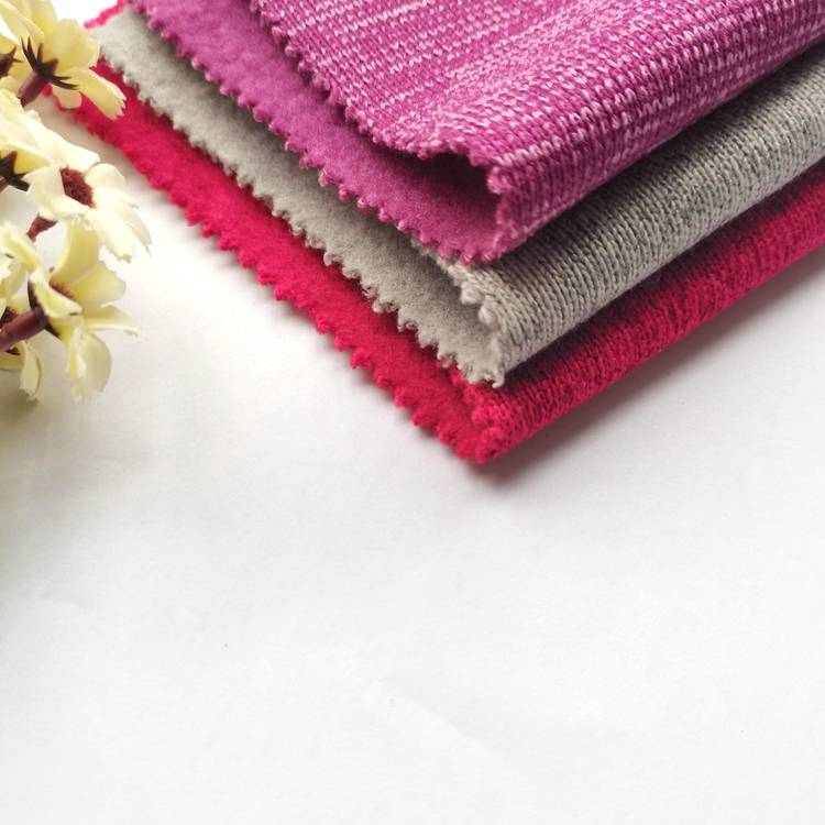 popular design cationic coarse needle 100 polyester one side brushed fleece fabric for sweaters