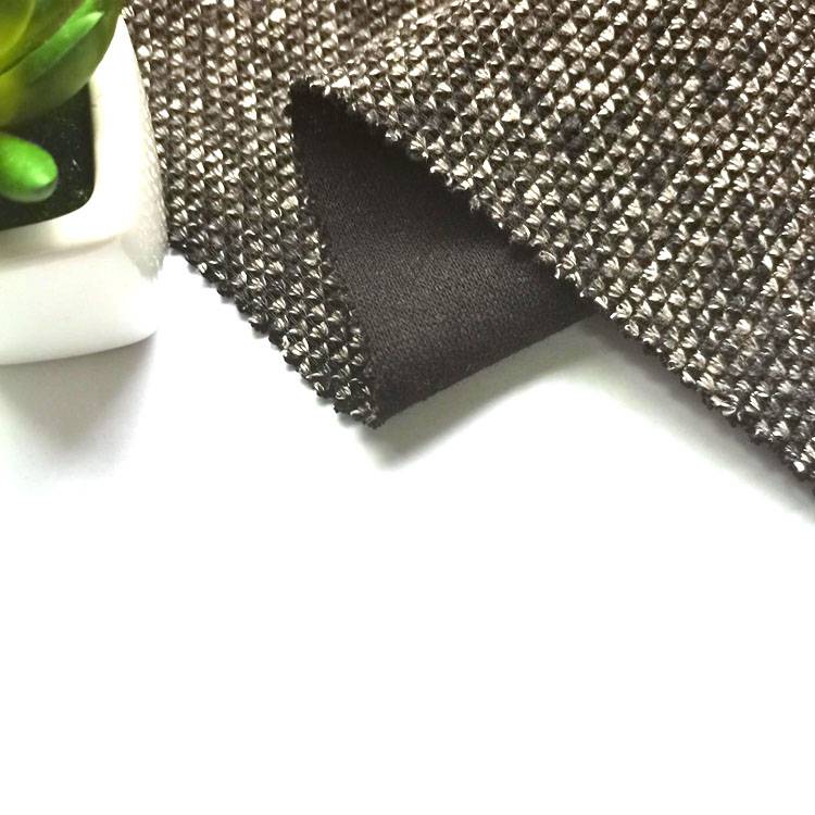 Поставщик текстиля 400 г / м2 матовый уток вязаный жаккардовый свитер флисовая ткань