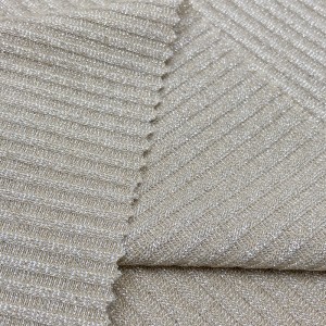ເດັກຍິງທີ່ມີເງົາສູງ camisole 180GSM rayon spandex lurex metallic knit 4*4 viscose rib fabric