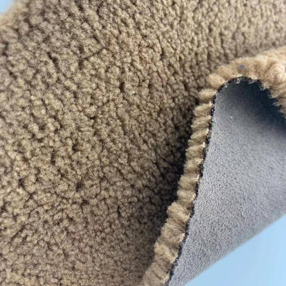 100% polyester suede bonding fur fabric for coat