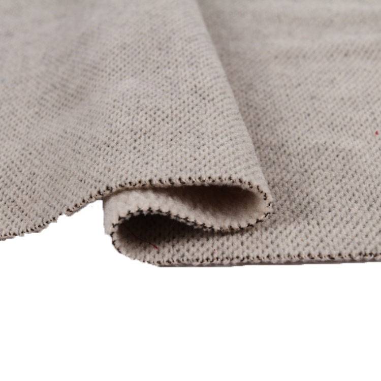 țesătură lână poli periată, în stil modern, vopsită simplă, tip fagure, pentru articole de îmbrăcăminte