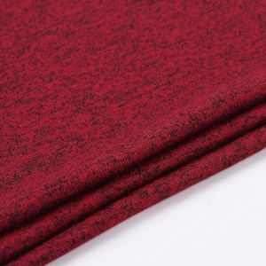 фабрично евтина цена червен полиестер спандекс hacci четка плат плетени доставчици за рокля