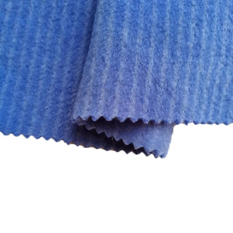 wholesale 90 polyester 10 rayon stripes pattern knitted brushed fleece fabric